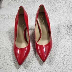 Sam Edelman Hazel Amour Pointed Toe Pump RED leather size 8.5